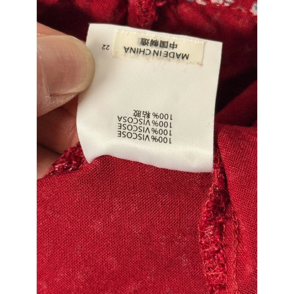 Brandy Melville Red Floral Ditsy Mini Dress Tie Back MH314-Z129 Burgundy